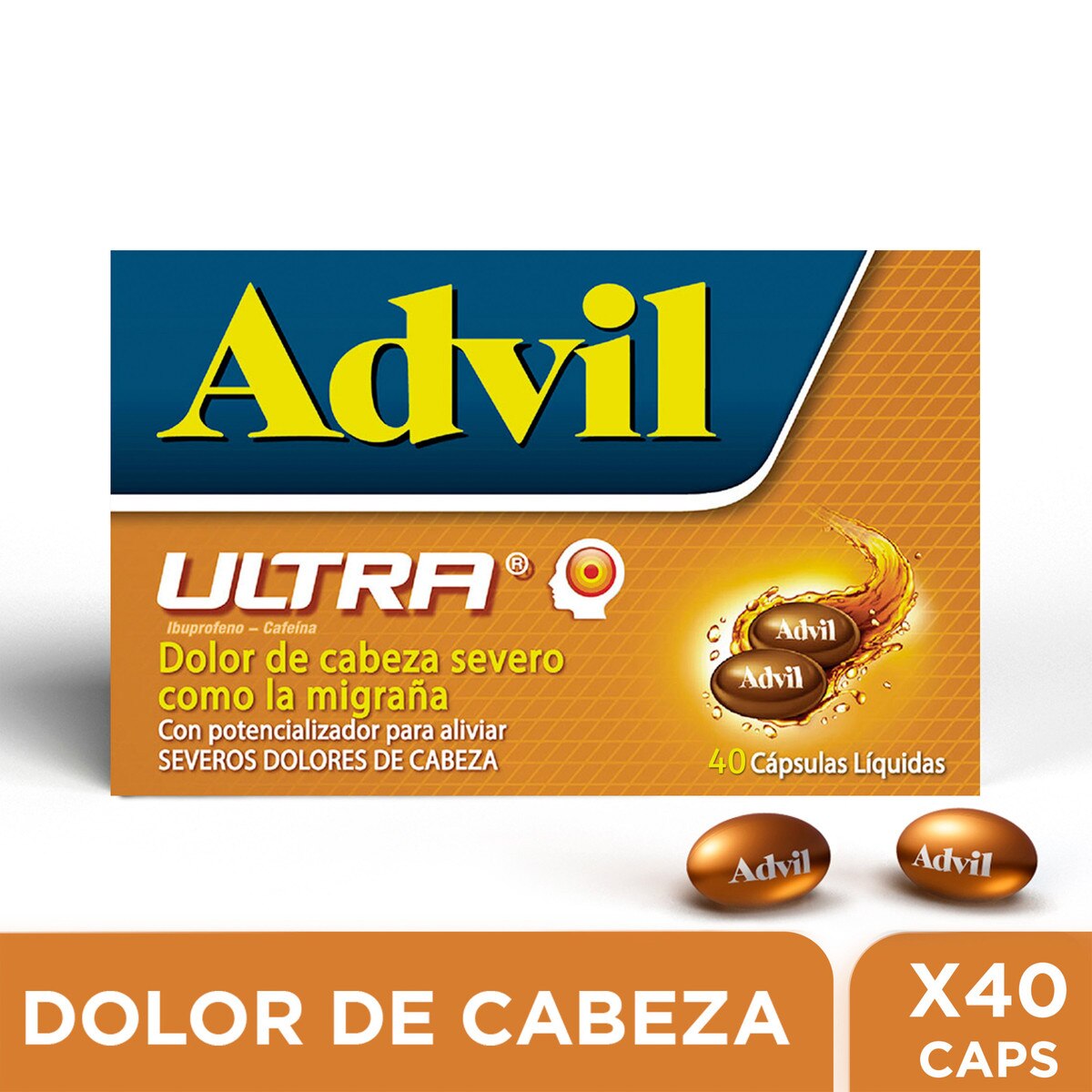 Advil Ultra Ibuprofeno + Cafeina X 40 Cápsulas