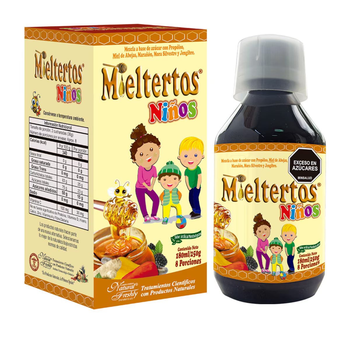 Mieltertos Jarabe Niños Natural Freshly Frasco X 180 Ml
