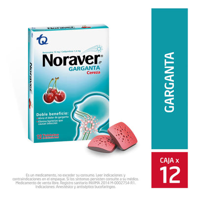 Noraver Garganta Cereza x12 Tabletas