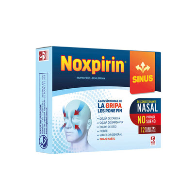 Noxpirin Sinus Ibuprofeno + Fenilefrina 200 mg 20 mg Siegfried Caja X 12 Tabletas