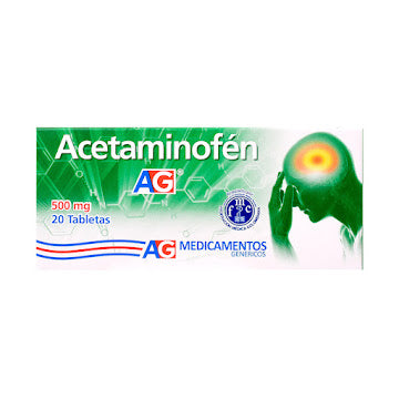 Acetaminofen 500 Mg AG Caja X 20 Tabletas