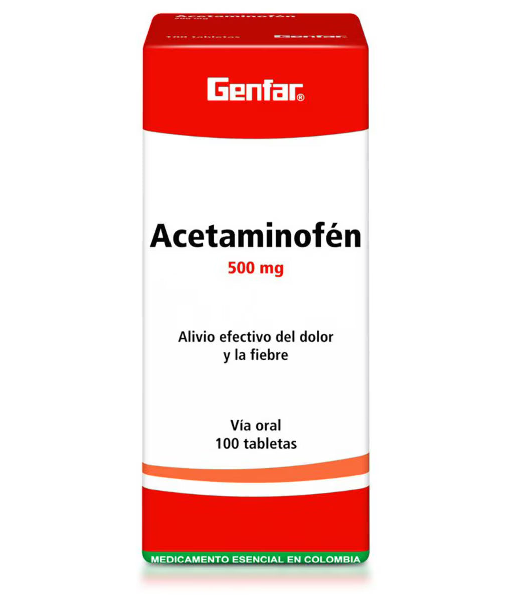 Acetaminofen 500 Mg AG Caja X 20 Tabletas