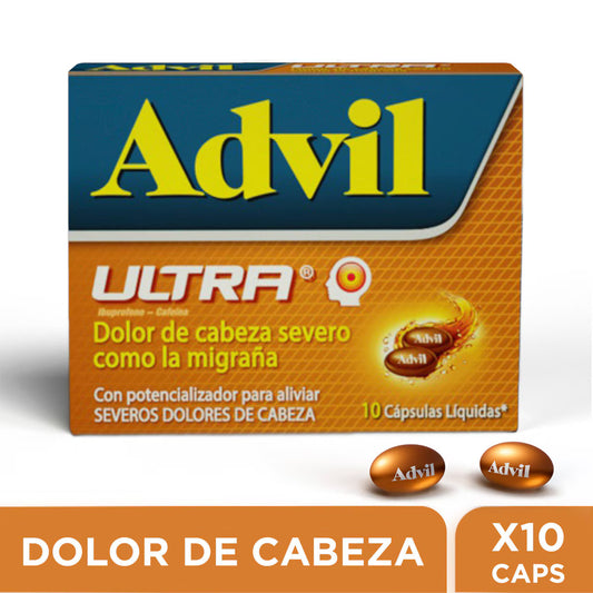 Advil Ultra Ibuprofeno + Cafeina X 10 Cápsulas
