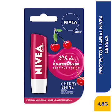 Bálsamo Labial Nivea Fruity Shine Caring Lip Cereza X 4.8 Gr