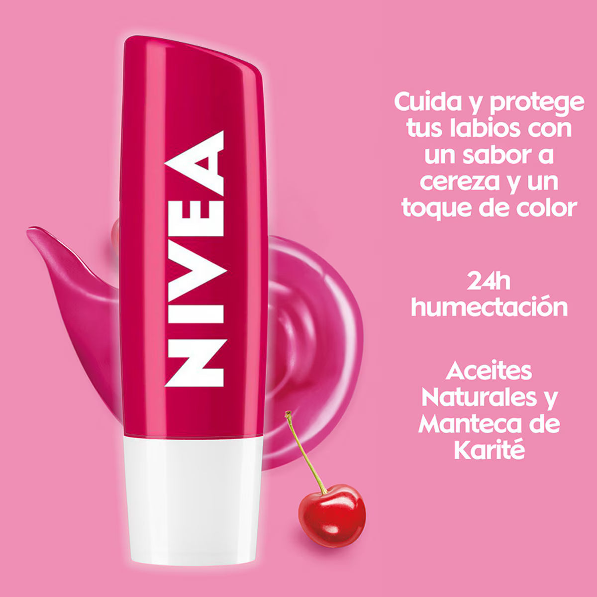 Bálsamo Labial Nivea Fruity Shine Caring Lip Cereza X 4.8 Gr