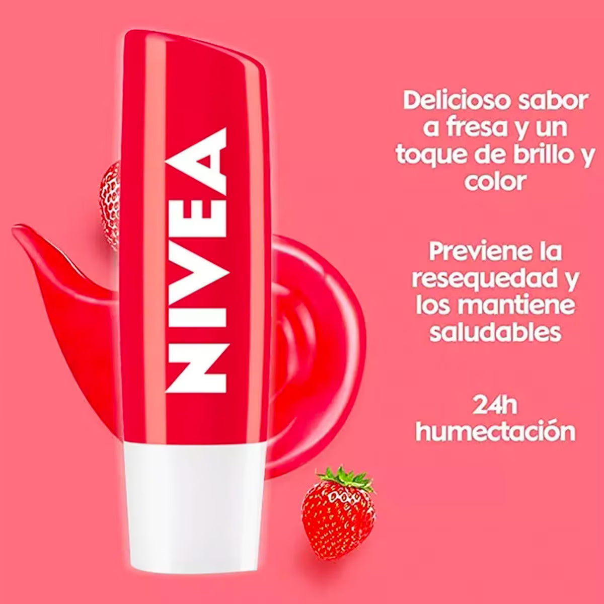 Bálsamo Labial Nivea Fruity Shine Caring Lip Fresa X 4.8 Gr