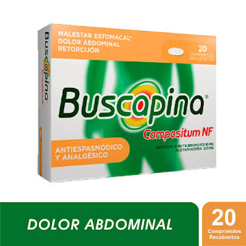 Buscapina Compositum Nf N-butilbromuro De Hioscina + Acetaminofen 10mg/325mg Caja X 20 Comprimidos