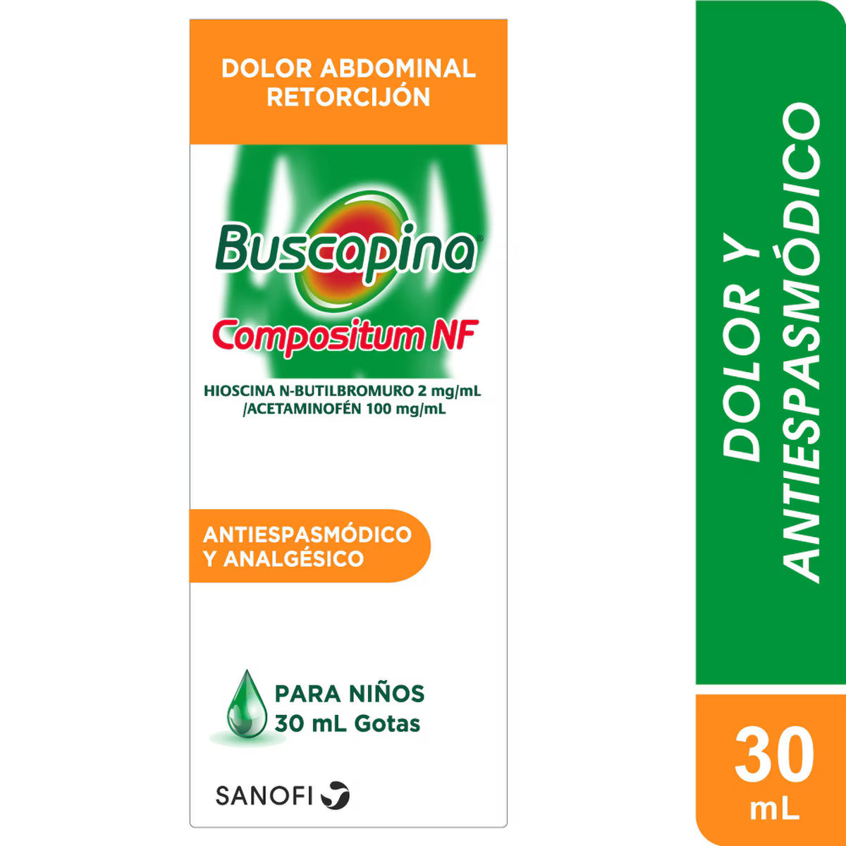 Buscapina Niños N-butil Bromuro De Hioscina + Acetaminofen 2mg/100mg Frasco X 30 Ml