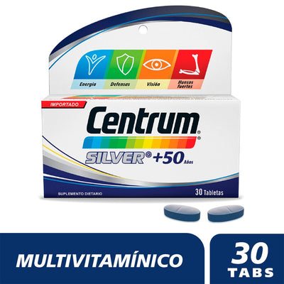 Centrum Silver, Multivitamínico Para Hombres Y Mujeres +50 X 30 Tabs