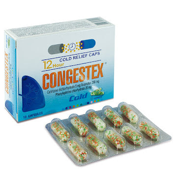 Congestex Gripa 12h Ibuprofeno + Fenilefrina + Cetrizina 5mg/200mg/20mg Caja X 10 Cápsulas