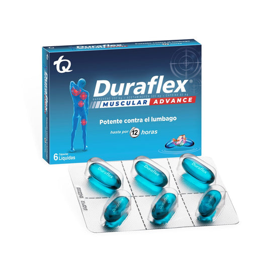 Duraflex Muscular Advance Naproxeno + Cafeína 250mg/65mg Caja X 6 Cápsulas