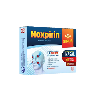 Noxpirin Sinus Ibuprofeno + Fenilefrina 200 mg 20 mg Siegfried Caja X 12 Tabletas