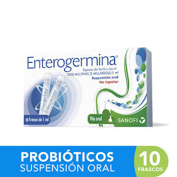 Probiótico Enterogermina Esporas De Bacillus Clausii 2000 Mui Suspensión Oral X 10 Frascos