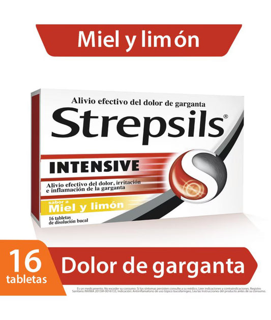 Strepsils Intensive Miel Y Limón Flurbiprofeno 8,75 Mg Caja X 16 Tabletas