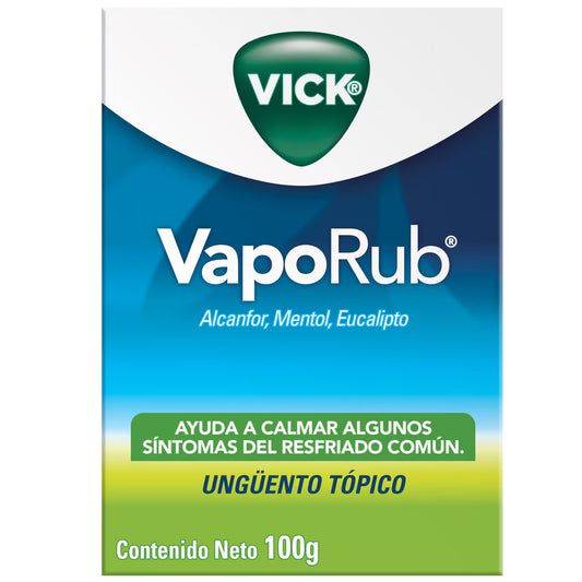 Vick Vaporub Alcanfor + Mentol + Aceite De Eucalipto 5,26g/2,82g/1,33g Ungüento Frasco X 100 Gr