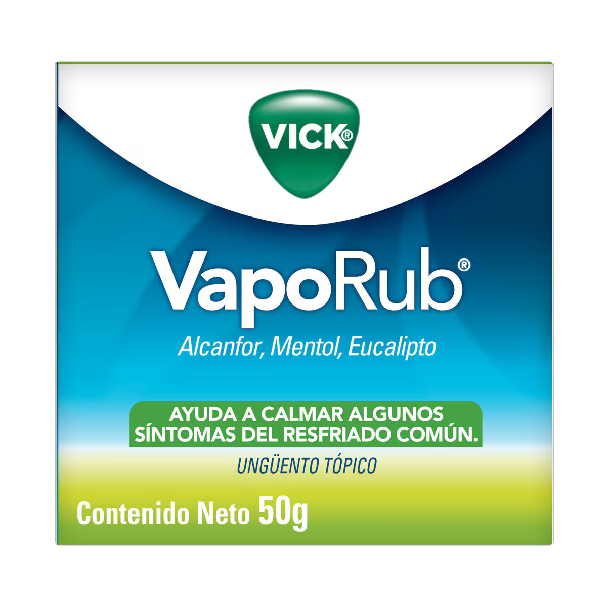 Vick Vaporub Alcanfor + Mentol + Aceite De Eucalipto 5,26g/2,82g/1,33g Ungüento Frasco X 50 Gr
