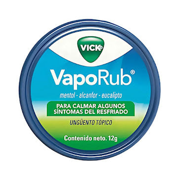 Vick Vaporub Alcanfor + Mentol + Aceite De Eucalipto 5,26g/2,82g/1,33g Ungüento Lata X 12 Gr